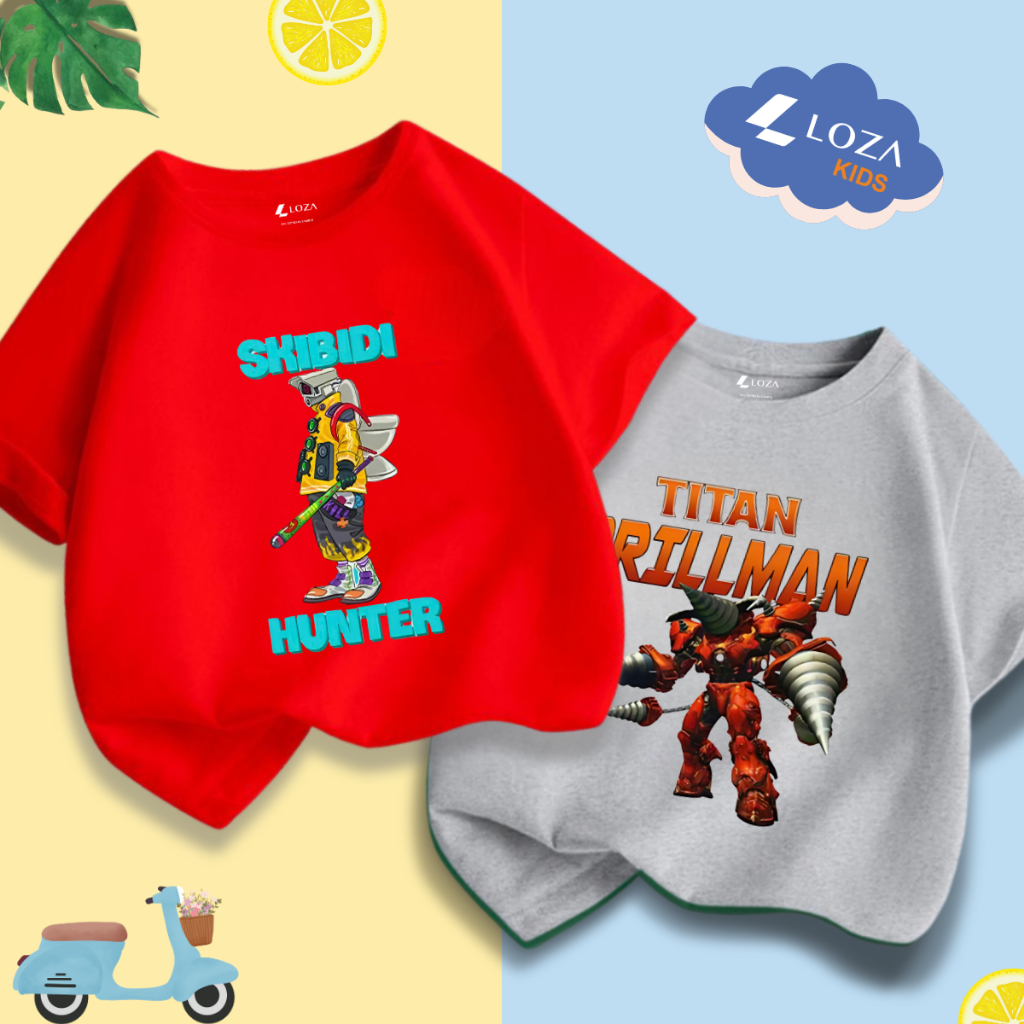 Áo Thun bé trai in hình 'Skibidi Toilet - Clock Man - Cameraman Bossman - Loza Kids CA008_thumbnail_1