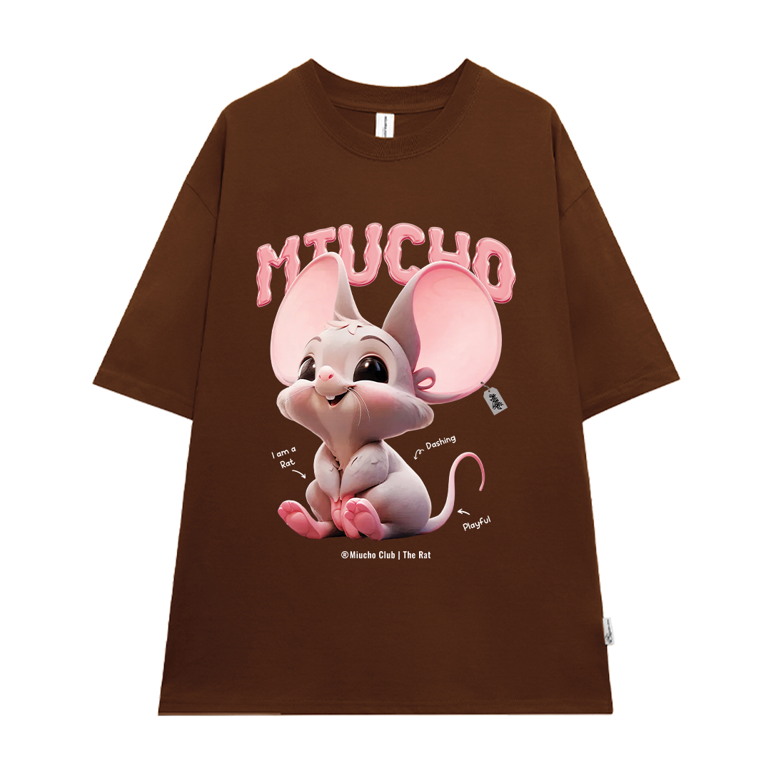 Áo thun form rộng 12 con giáp tuổi Tí ATD1236 Miucho tay ngắn cổ tròn in mix_thumbnail_12