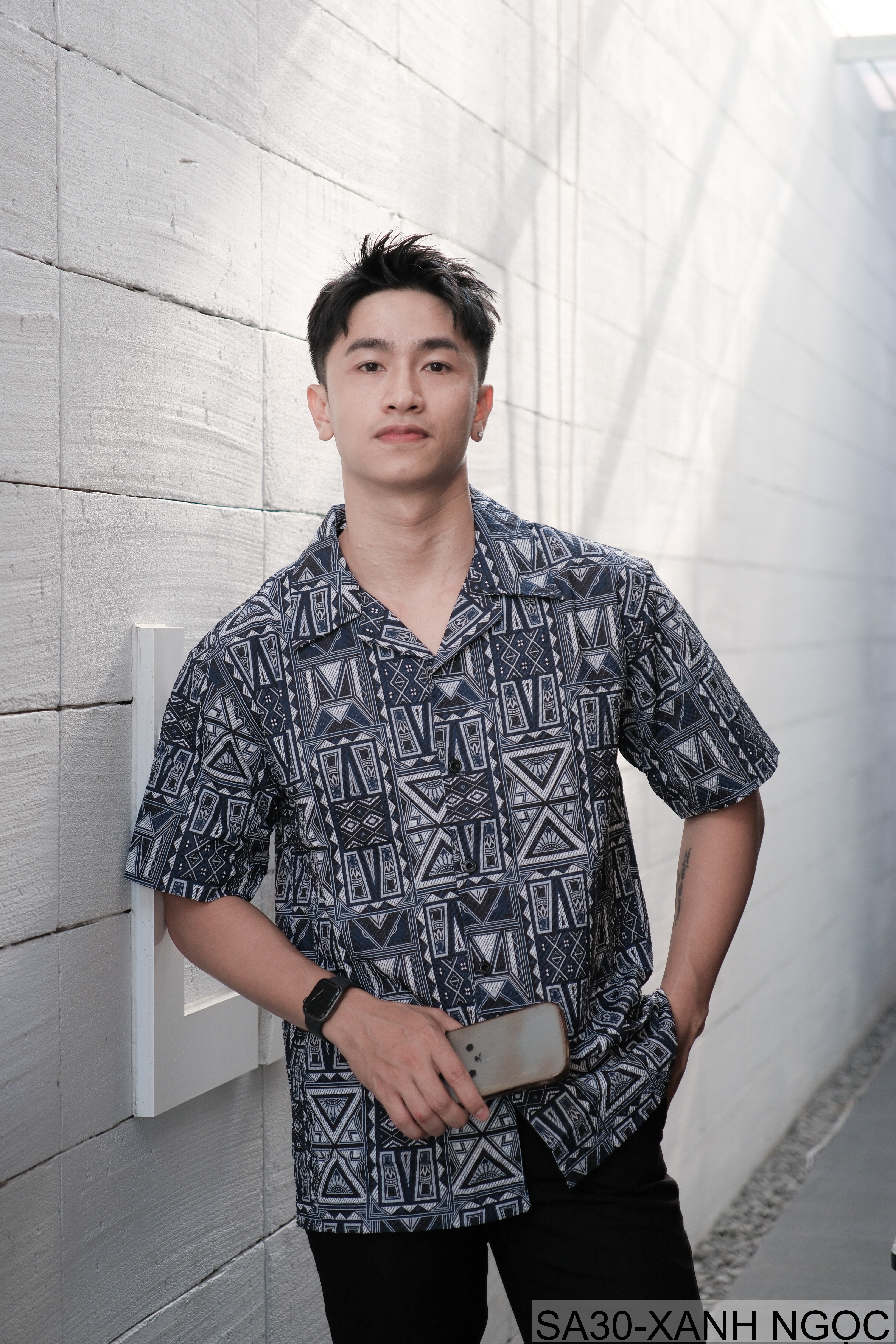 SA30 - Áo sơ mi nam ngắn tay in hoa kiểu Nhật, chất liệu polyester mềm mại, phong cách tươi tắn_thumbnail_2