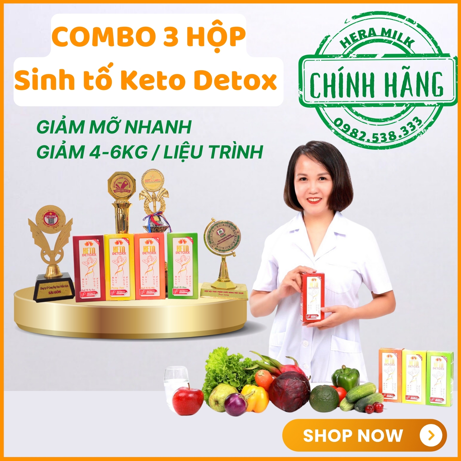 Combo 3 hộp sản phẩm Keto Detox - Chọn vị