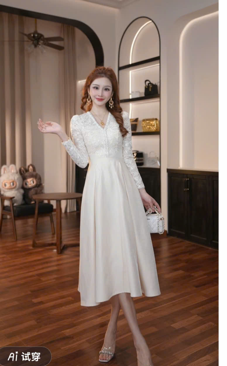 CỔ V PHỐI REN