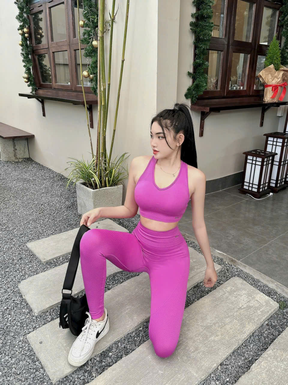 Bộ Quần Áo Thể Thao Tập Gym Yoga Nữ Dáng Dài Ba Lỗ Basic, Chất Dệt Mềm Mịn_thumbnail_17