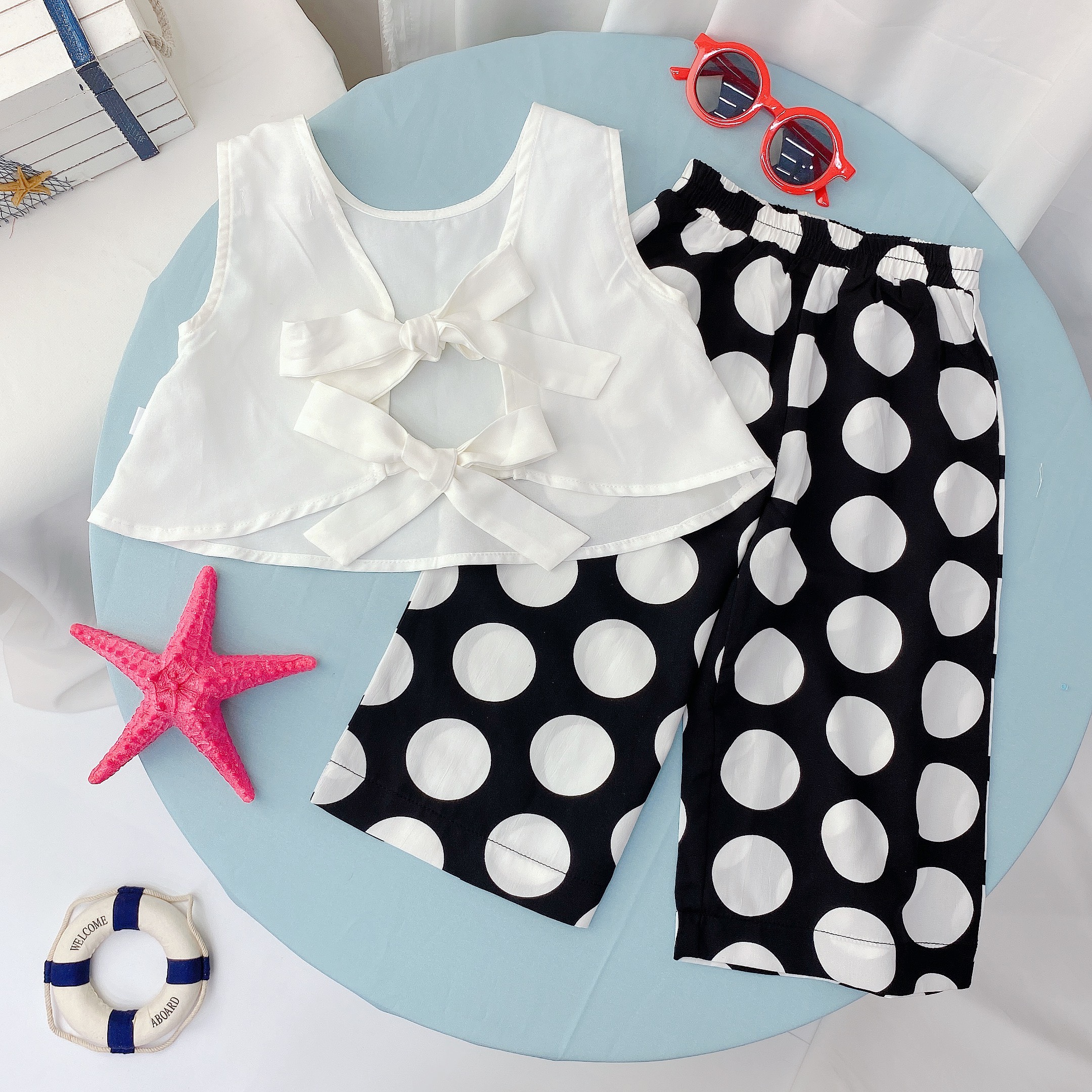 Set áo croptop quần chấm bi_thumbnail_0