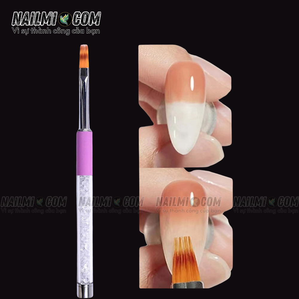 Cọ ombre - đầu dẹt lông thưa - Pengpeng - cán đá_thumbnail_1