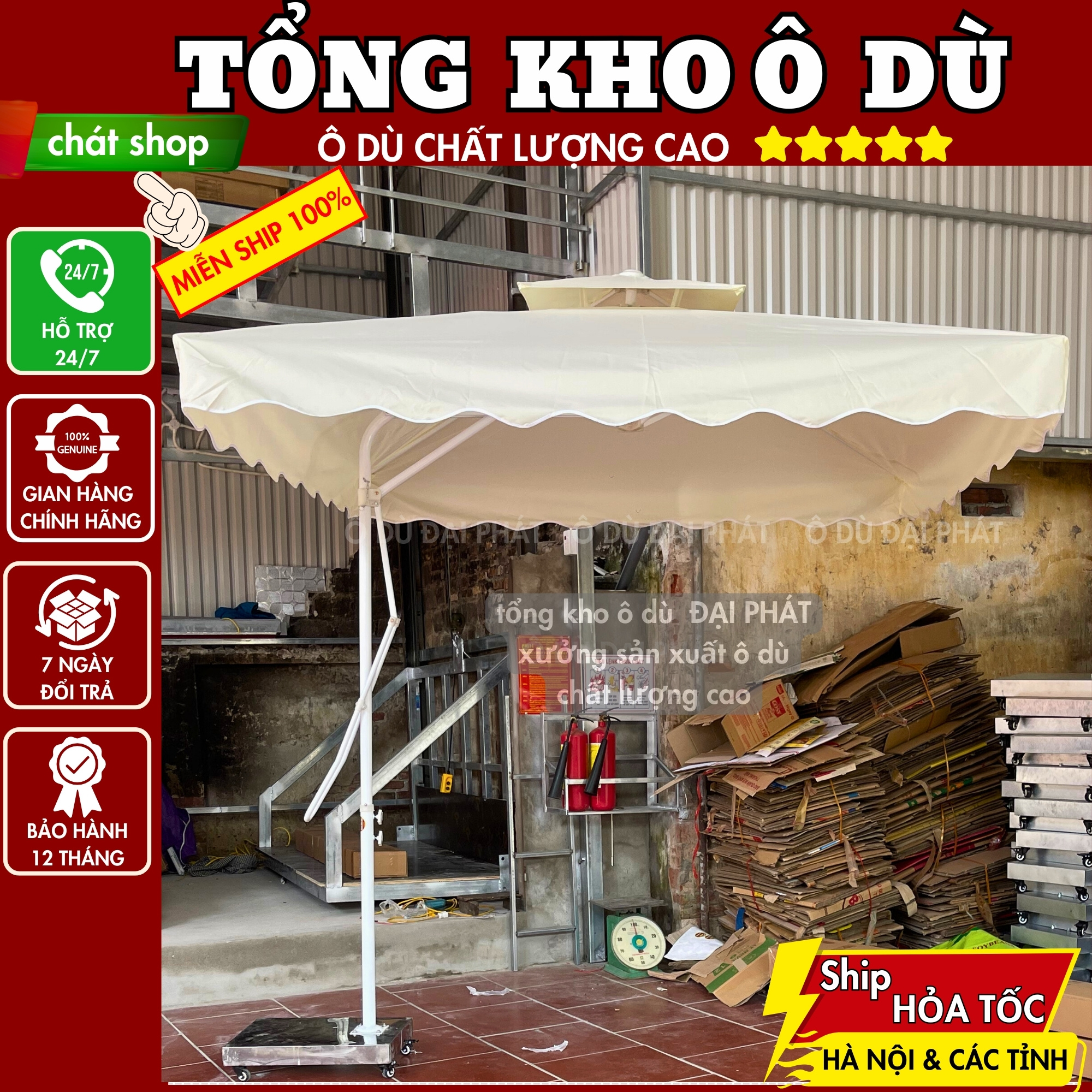 dù lệch tâm 2m5x2m5 thép