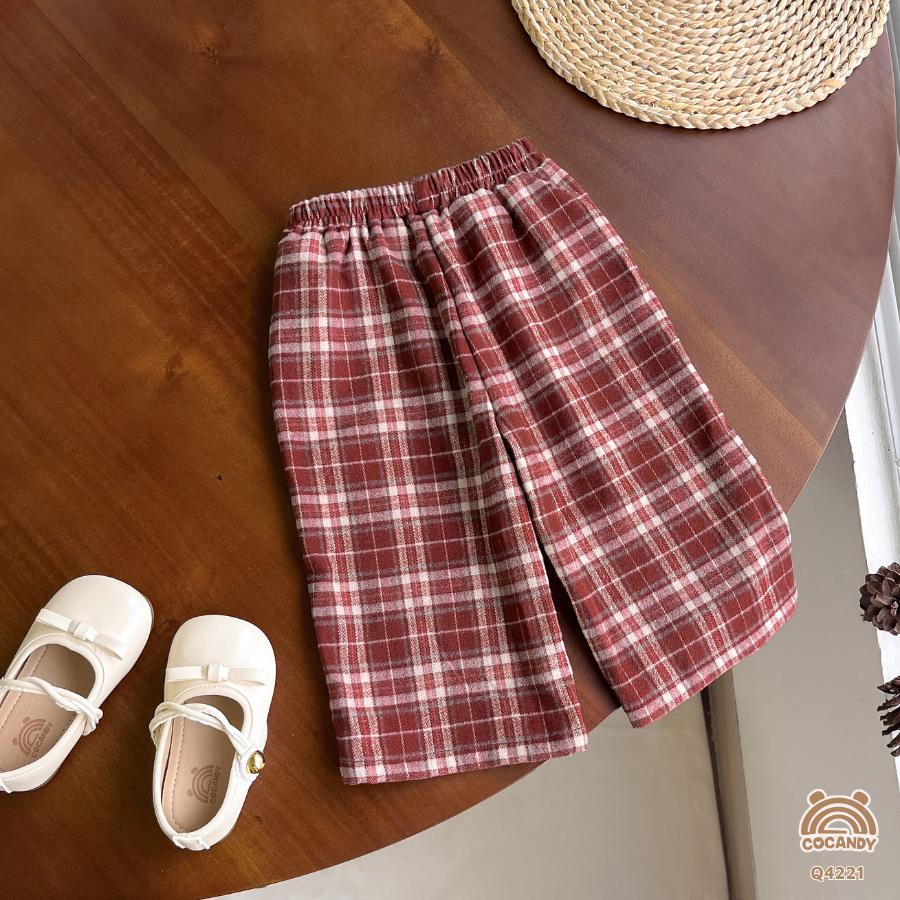 Quần dài suông kẻ ĐỎ BE 2 nơ_thumbnail_3