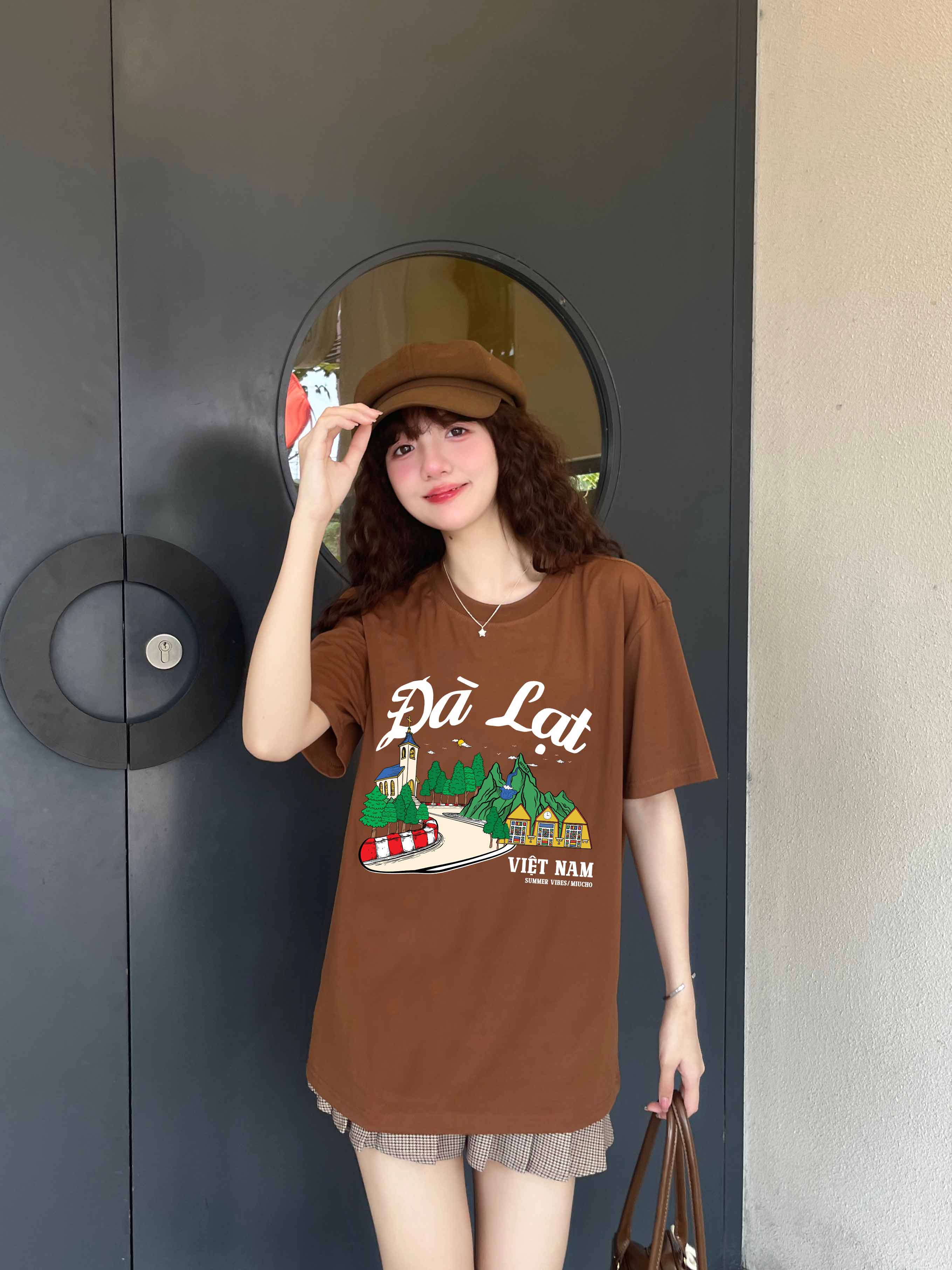 Áo thun du lịch Đà Lạt ATD1263 Miucho vải cotton thoáng mát in mix_thumbnail_4