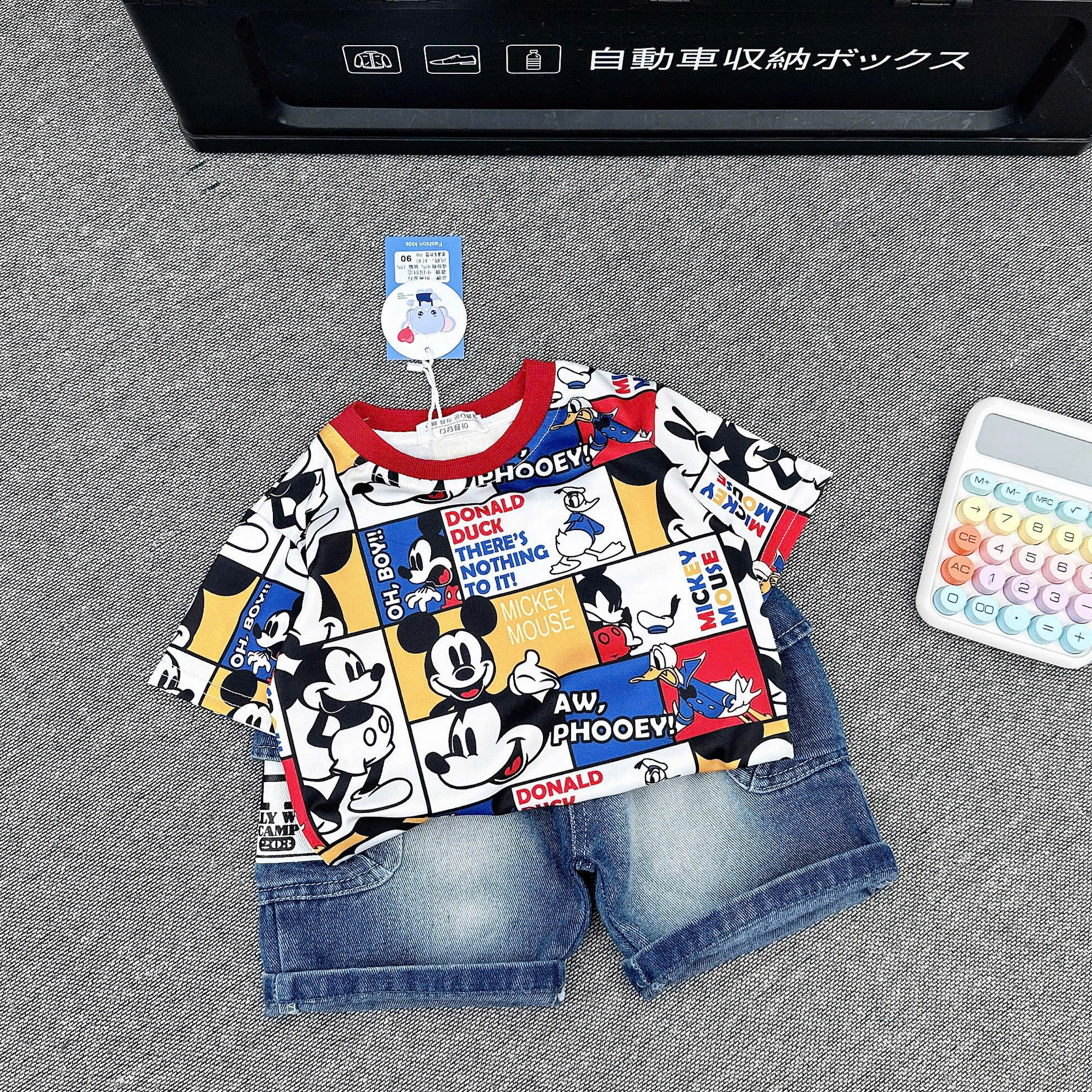 H50 BỘ CỘC QUẦN BÒ MICKEY Ô VUÔNG- A116.812