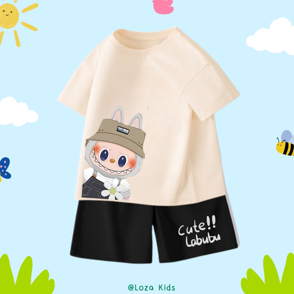 Bộ đồ bé trai in hình Labubu - Loza Kids SB116
