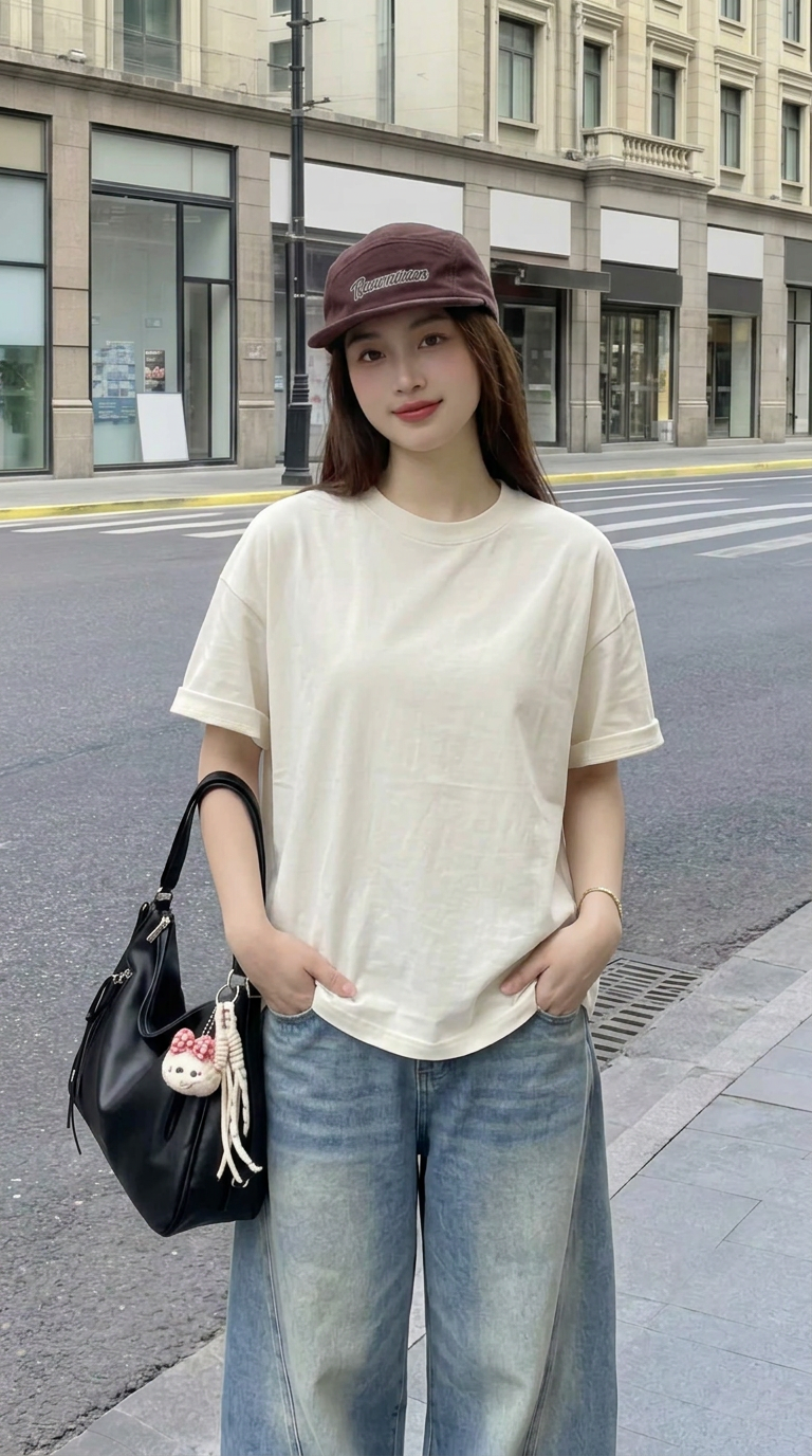 Áo thun trơn unisex form boxy AXT01 Miucho chất vải cotton co giãn 2 chiều_thumbnail_4