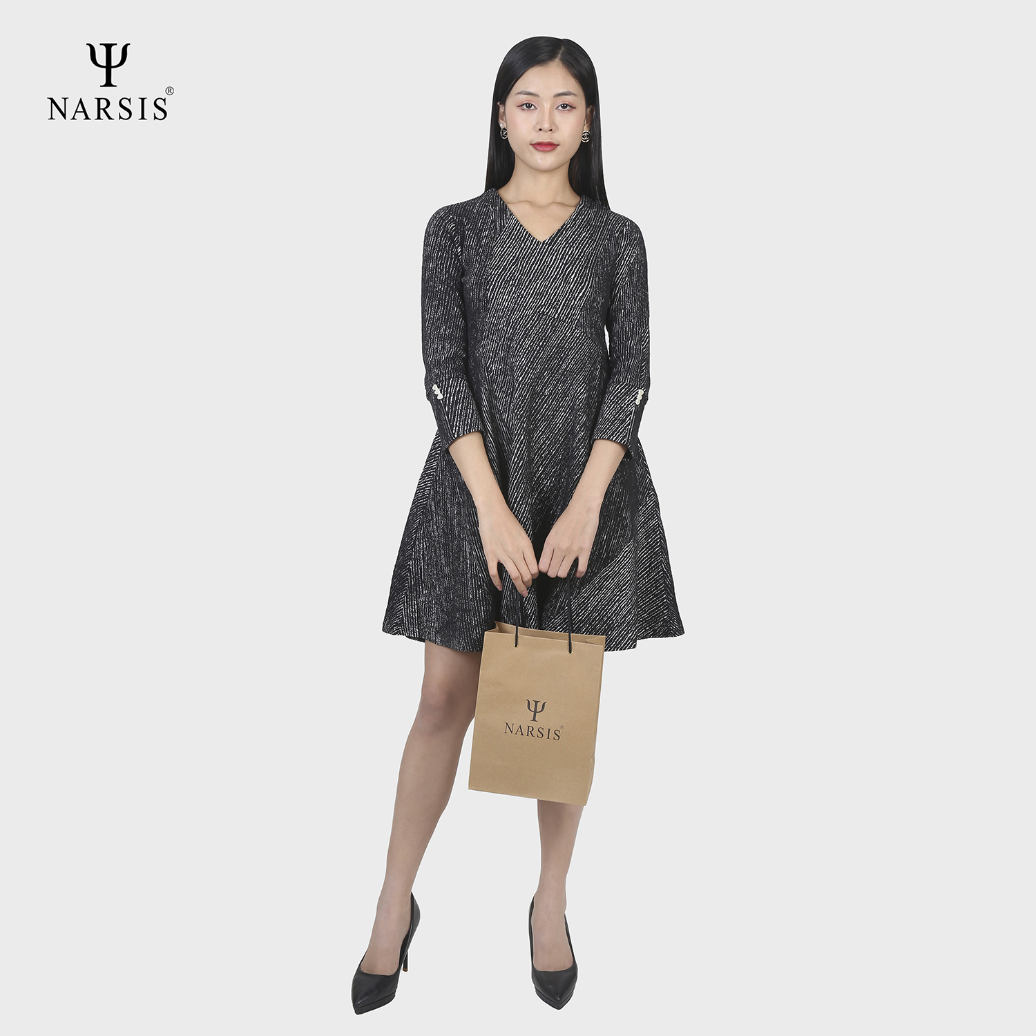 VÁY NỮ B9007 NARSIS CHẤT LIỆU THOÁNG MÁT, DỄ CHỊU, THOẢI MÁI CẢ NGÀY, DỄ VẬN ĐỘNG_thumbnail_1