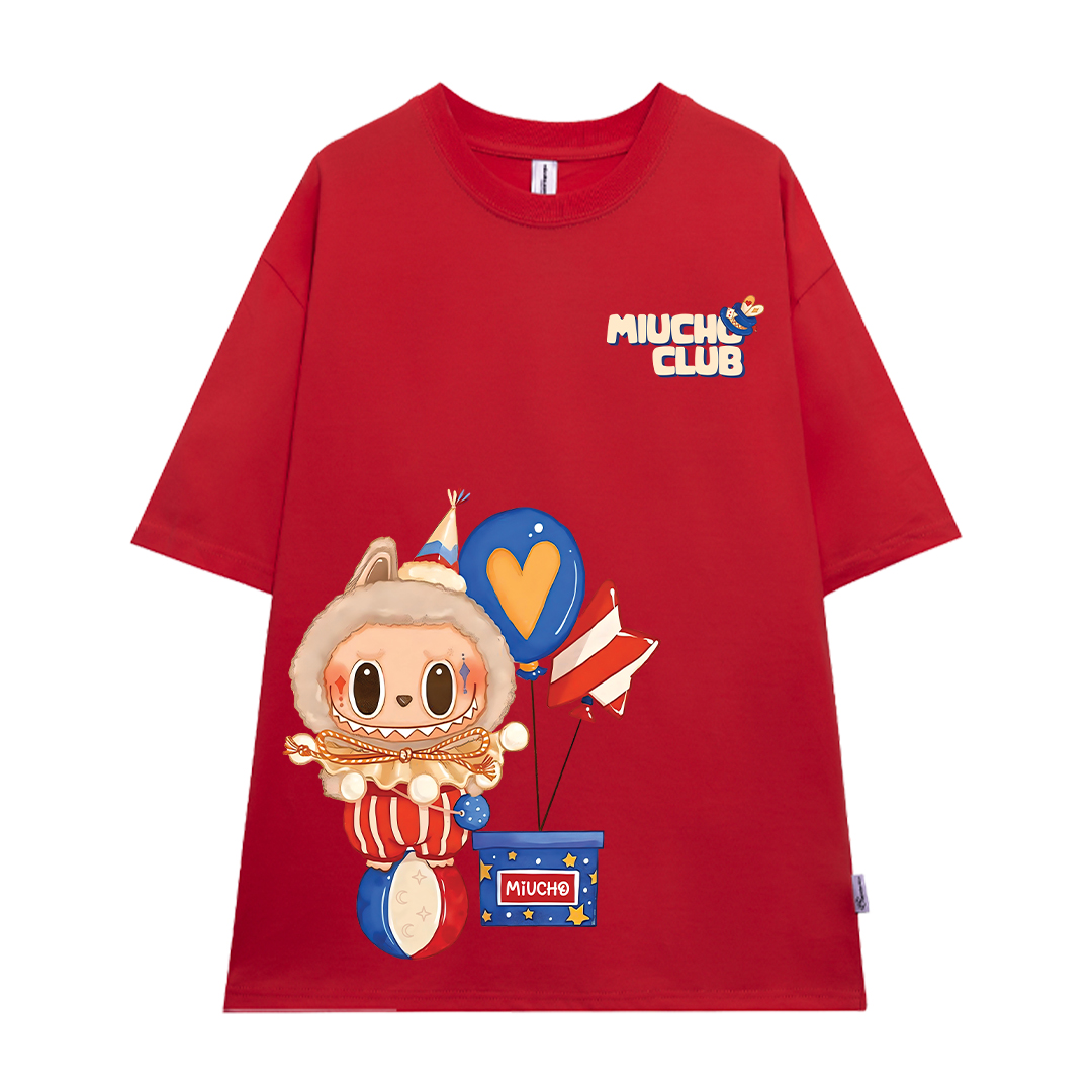 Áo phông labubu form rộng nhiều màu ATD1449 Miucho vải cotton cổ tròn in mix_thumbnail_8