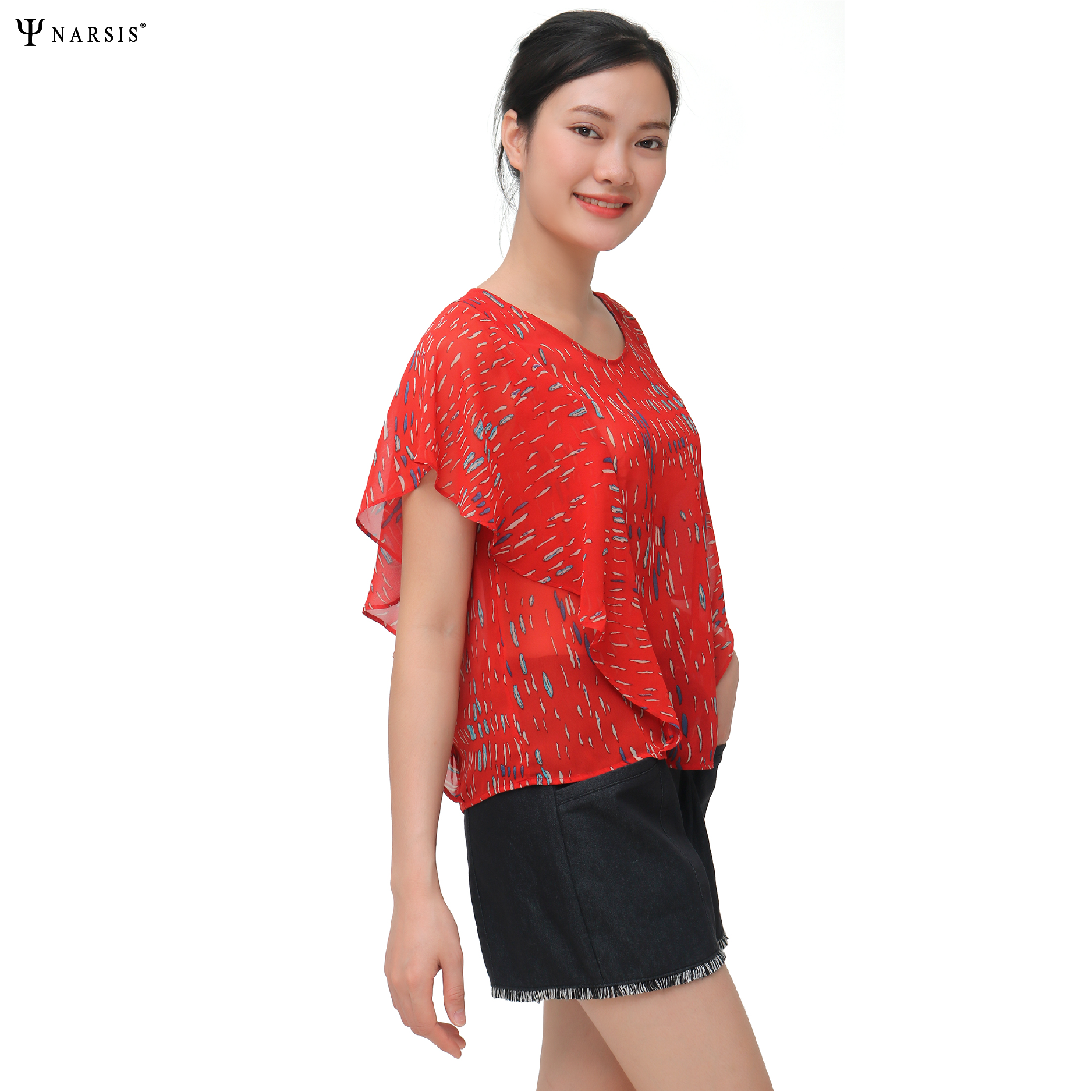 ÁO HÈ NỮ THIẾT KẾ - REN ĐỎ L9010 NARSIS CHẤT LIỆU THOÁNG MÁT, DỄ CHỊU, THOẢI MÁI CẢ NGÀY, DỄ VẬN ...