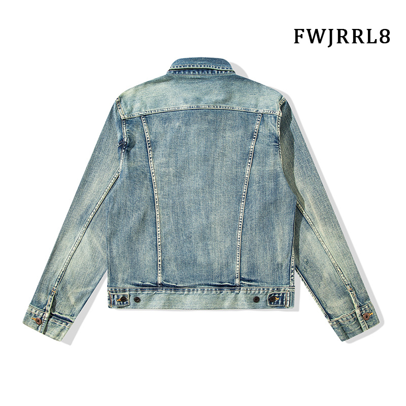 Áo khoác denim nam retro cổ điển Mỹ kiểu Anh hoài cổ kiểu Anh cổ điển công nghiệp nặng dành cho nam giới