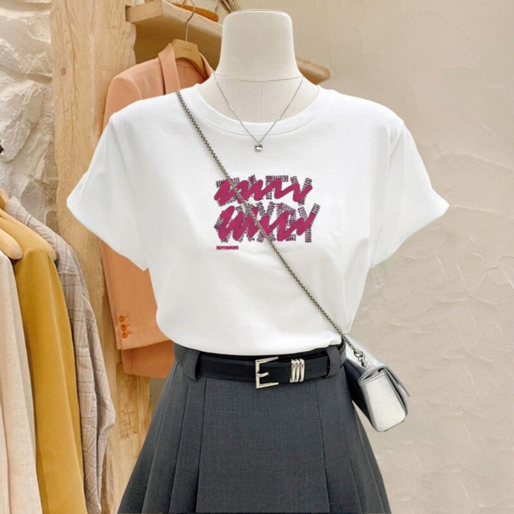 [Form vừa] Áo phông nữ màu trắng in hình dễ thương phong cách Hàn Quốc - Áo thun nữ Loza G0152_thumbnail_1