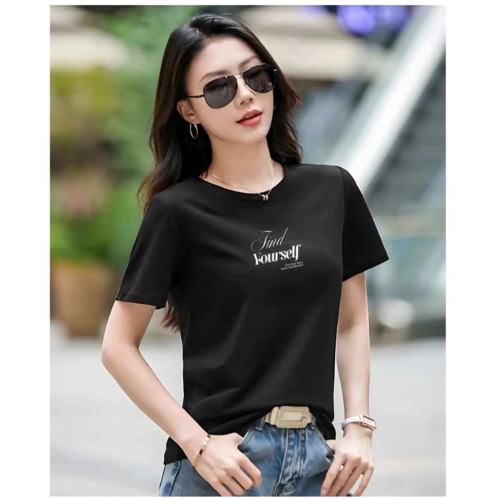 [Form Rộng] Áo thun nữ in chữ 'Find Yourself' - LOZA RT8210_thumbnail_2