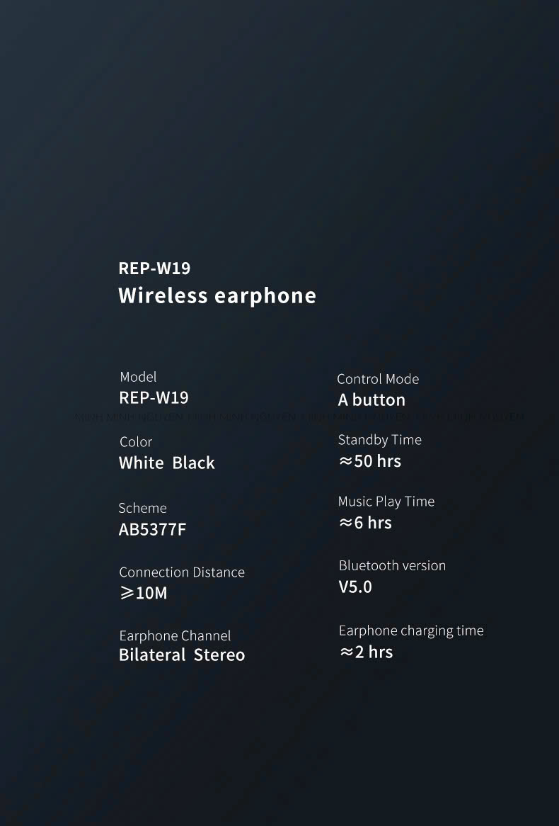 Tai nghe Bluetooth Trắng Recci - REP-W19-WHITE_thumbnail_3