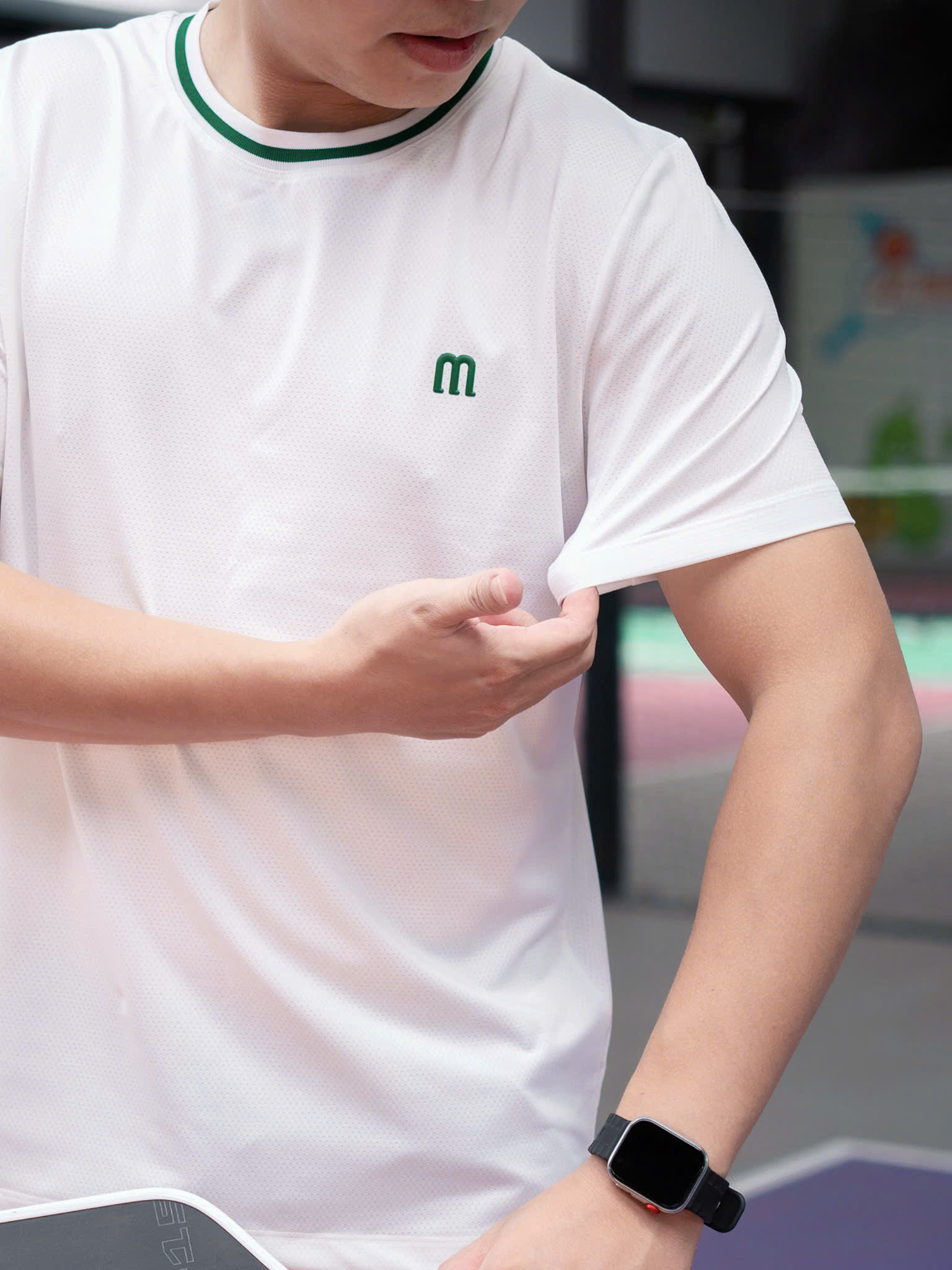 Áo thun thể thao nam chơi Pickleball/Tennis Green Line Manesti_thumbnail_14