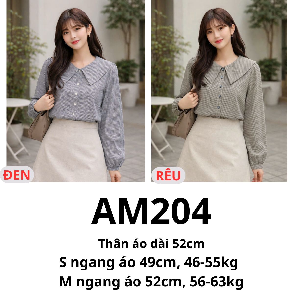 AM204- Áo sơ mi cổ sen