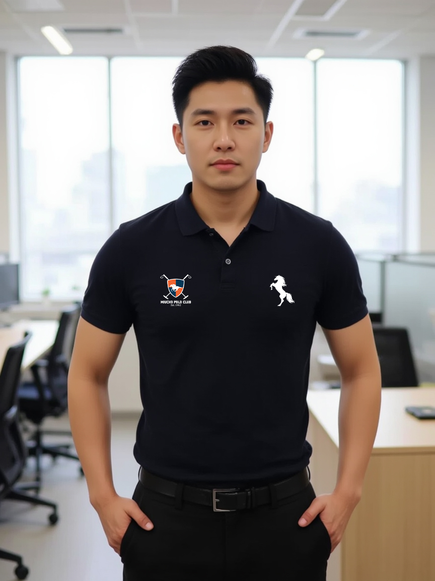 Áo polo form vừa 1900 Miucho Iconic vải cá sấu đứng form thoáng mát in mix_thumbnail_5