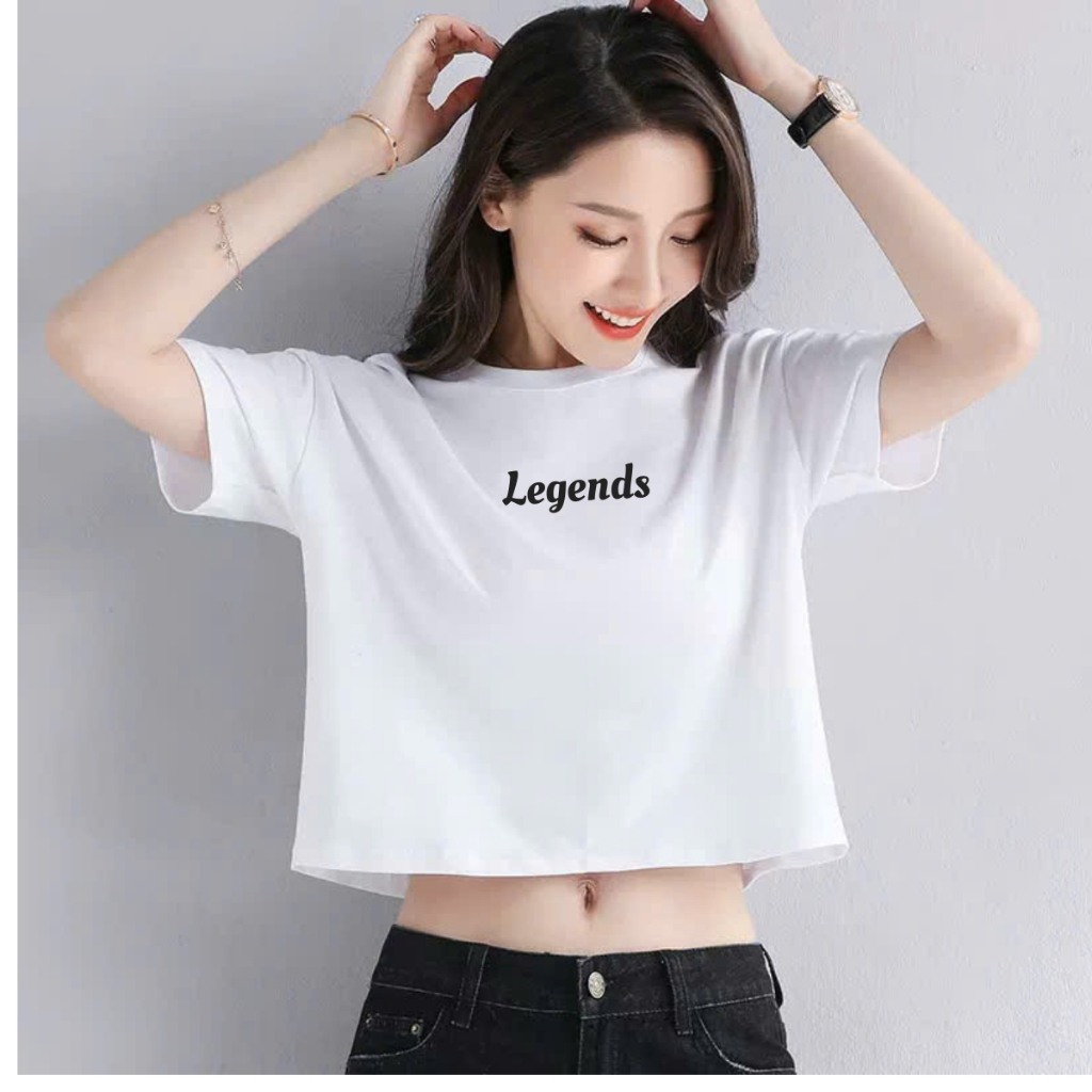 [Form Rộng] Áo croptop nữ 2 màu đen/trắng chất liệu cotton Legends - Áo croptop nữ Loza - Mã GT7945_thumbnail_0