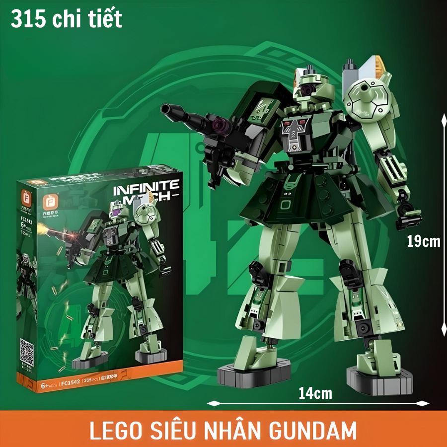 LEGO Mô hình lắp ghép 𝐒𝐢𝐞̂𝐮 𝐍𝐡𝐚̂𝐧 GUNDAM 300 chi tiết_thumbnail_12