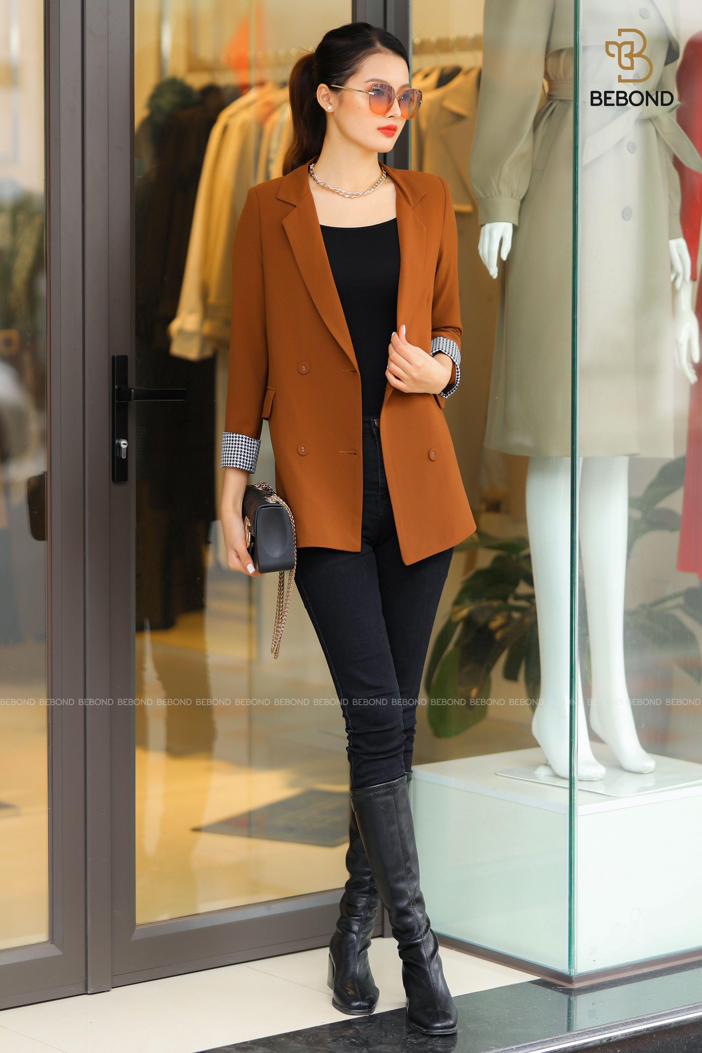 ÁO BLAZER MÀU NÂU TÂY- NELYS