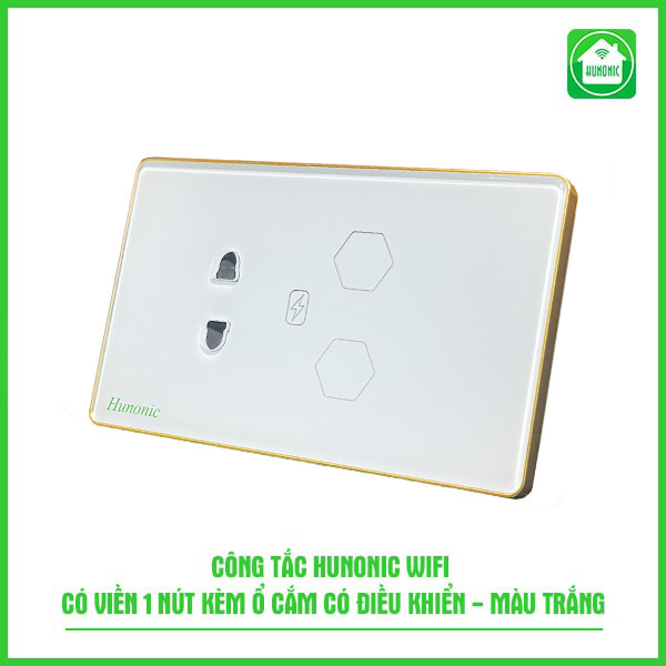 Công Tắc 2 Nút Wifi Kèm Ổ Cắm Hunonic Viền Vàng_thumbnail_5