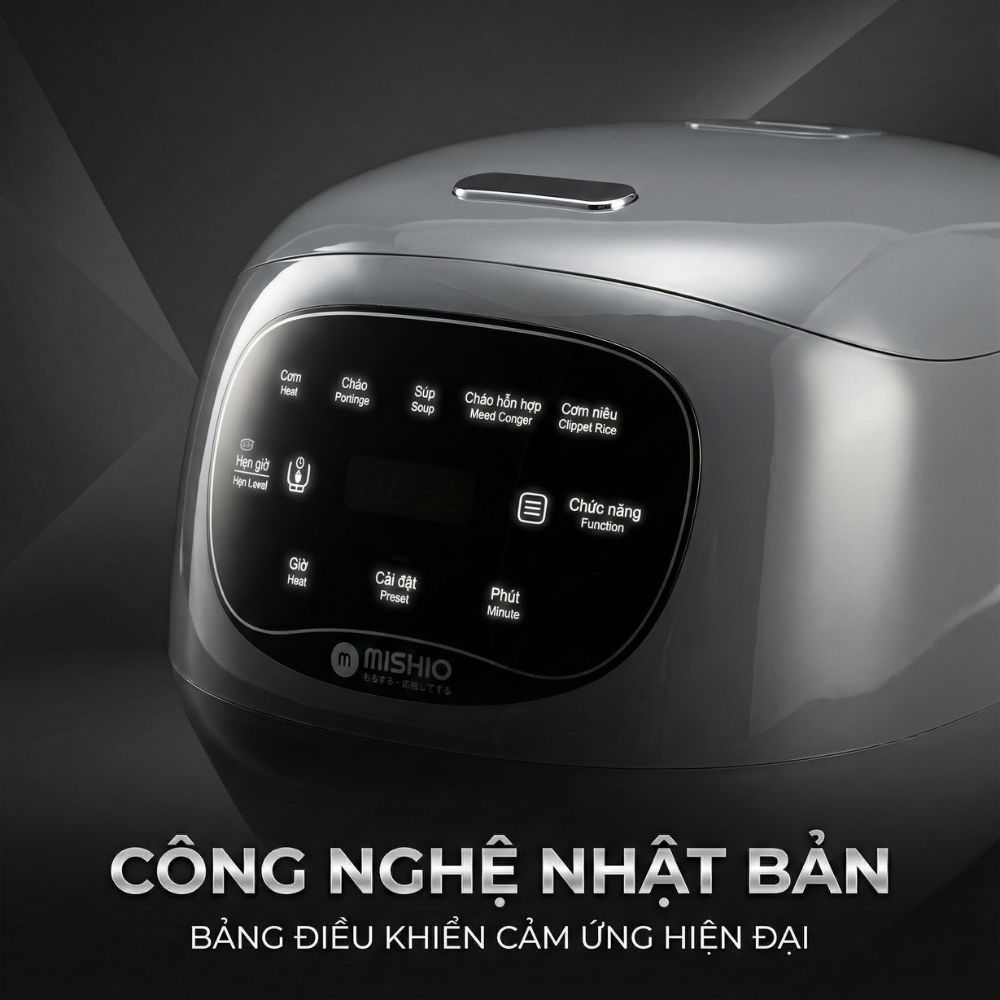 Nồi cơm điện lòng sứ dưỡng sinh Mishio MK365 - màu xám_thumbnail_7