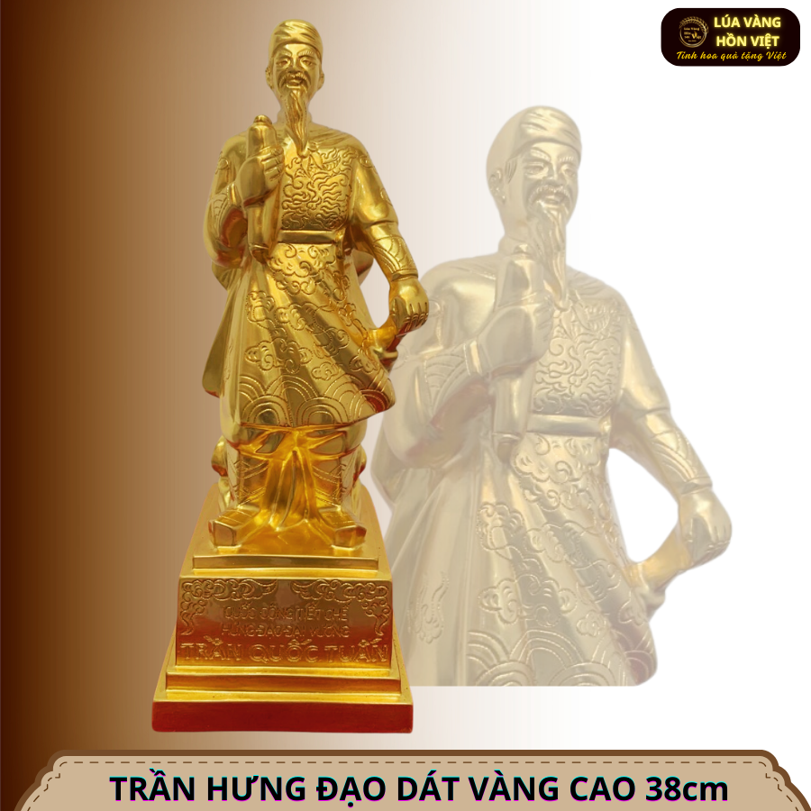 TƯỢNG TRẦN HƯNG ĐẠO  DÁT VÀNG CAO 38cm_thumbnail_0