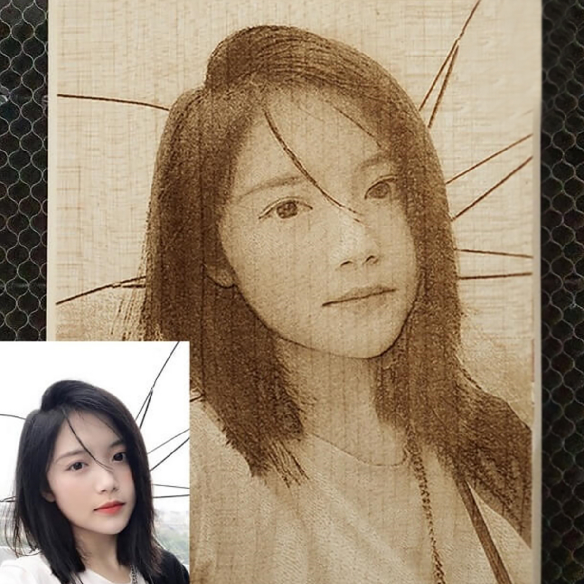 Tranh Khắc Gỗ Chân Dung - In Theo Yêu Cầu, Lưu Giữ Kỷ Niệm Đẹp_thumbnail_5