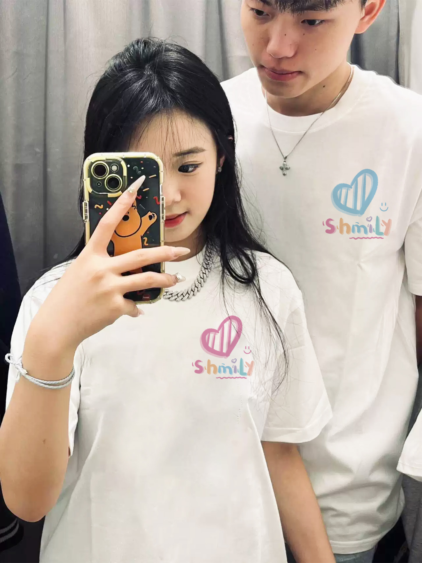 Áo thun cặp nam nữ đôi form rộng vải cotton co giãn thoáng mát ATD1666 Miucho in mix_thumbnail_4