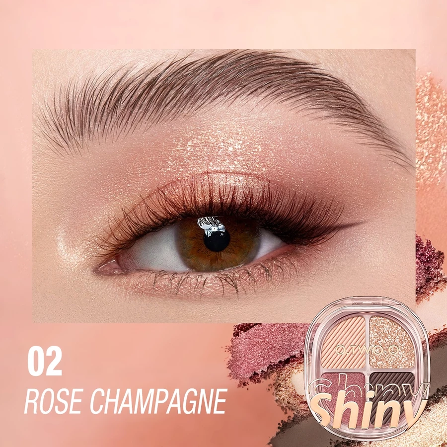 O.TWO.O Eyeshadow Palette Luxurious Dazzling 4 Colors Highly Pigmented Shimmer Matte Long-lasting Eye Makeup_thumbnail_7