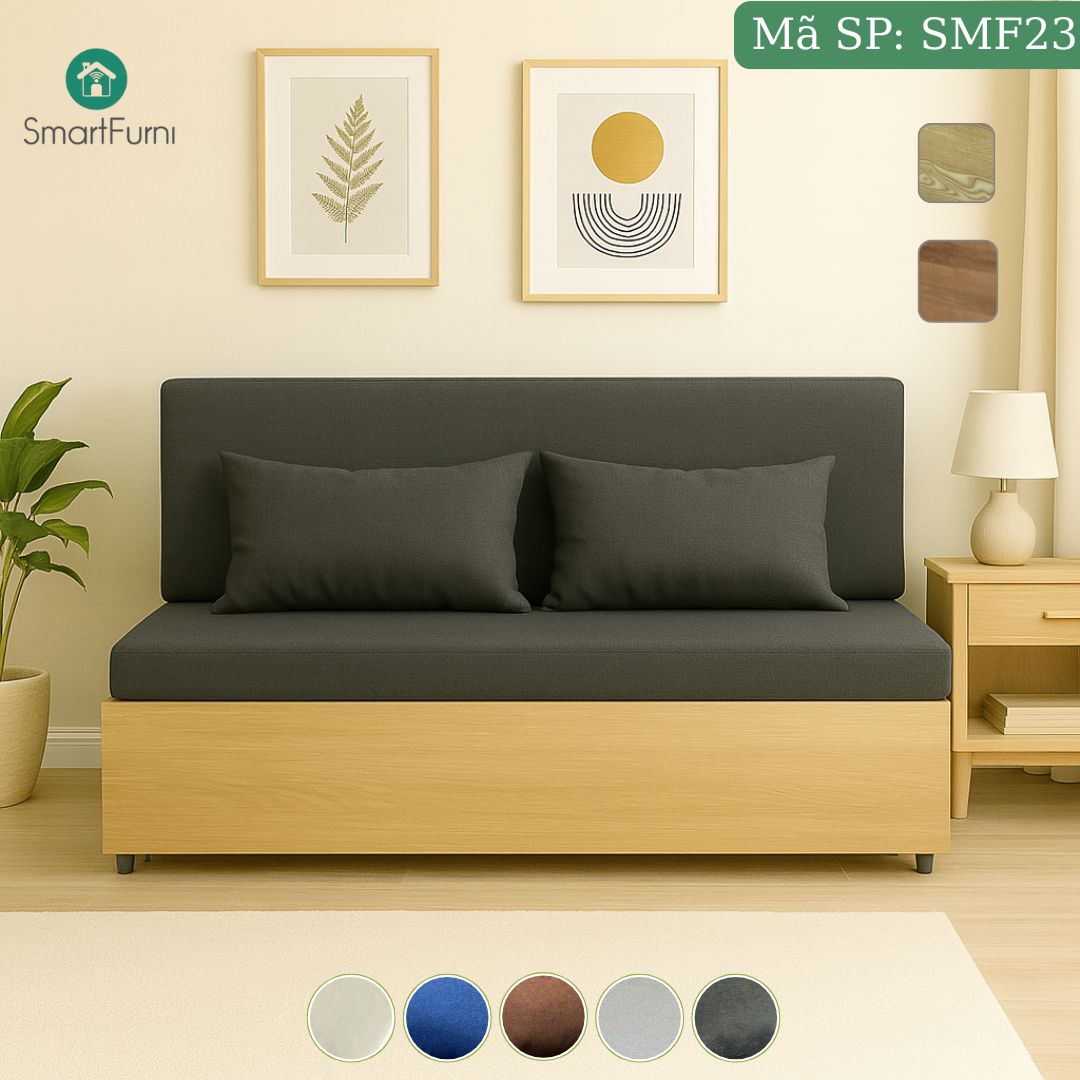 Sofa giường gấp gọn vải lanh canvas SmartFurni - SMF23_thumbnail_5