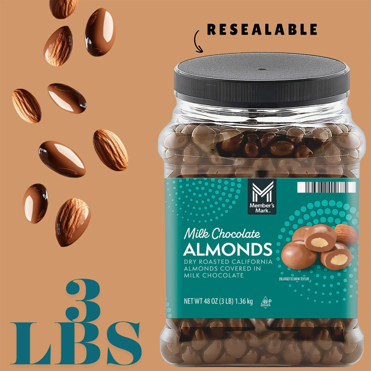 Kẹo Socola Member's Mark Milk Chocolate Almonds - Hộp 1.36kg_thumbnail_1