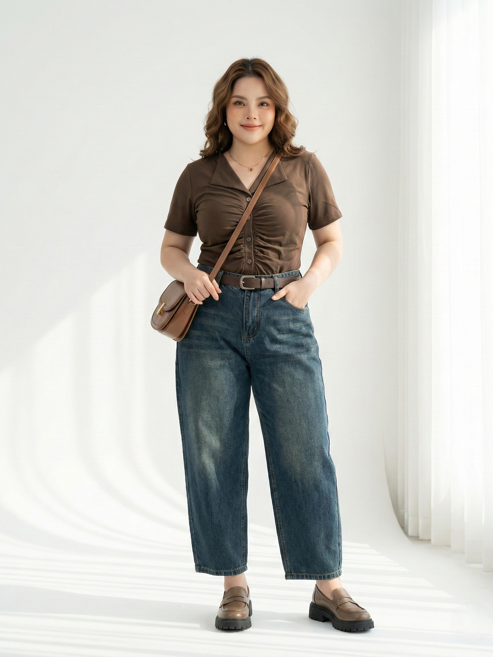 BIGSIZE NỮ-Quần jean dài boy thụng T-QJ615