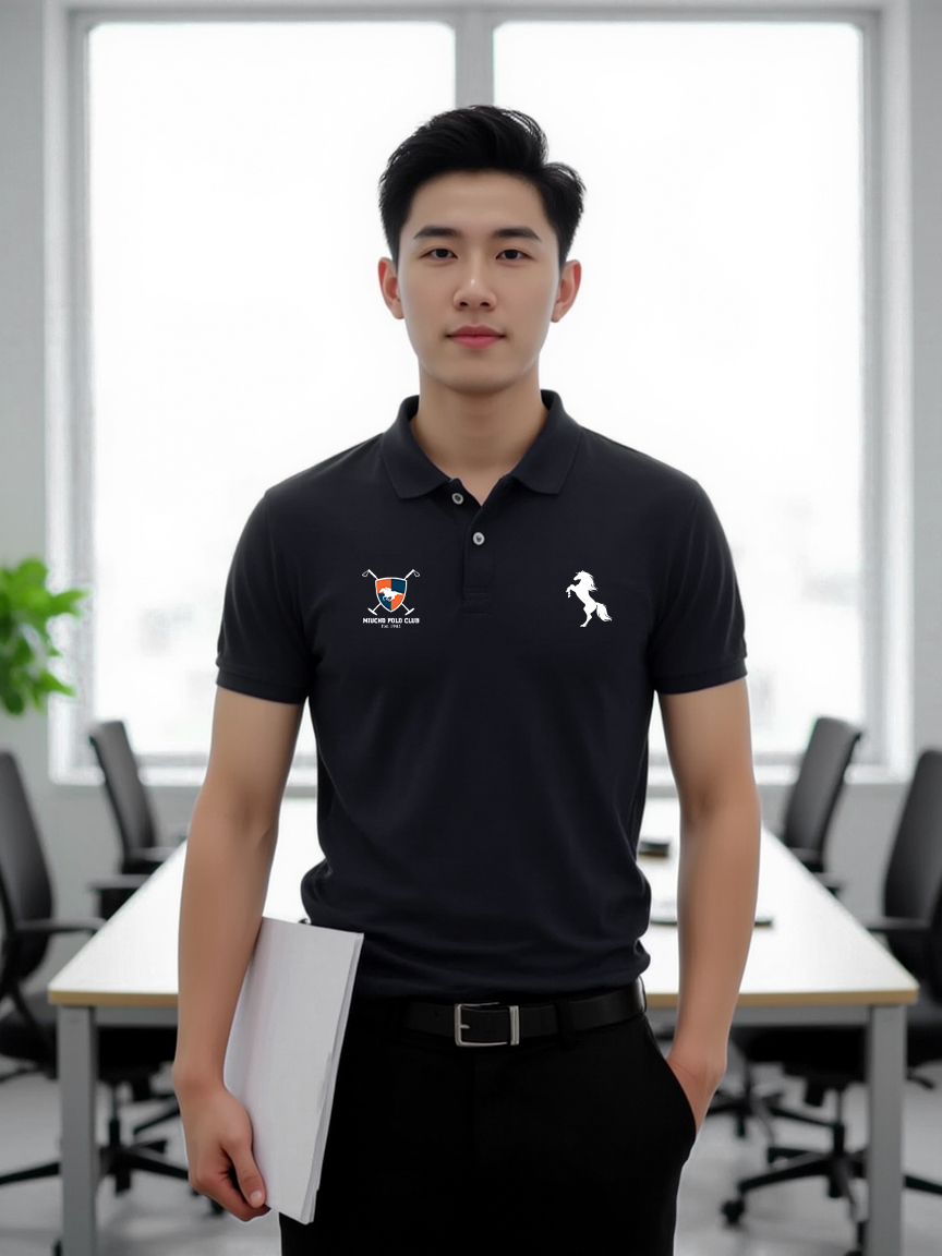 Áo polo form vừa 1900 Miucho Iconic vải cá sấu đứng form thoáng mát in mix_thumbnail_4