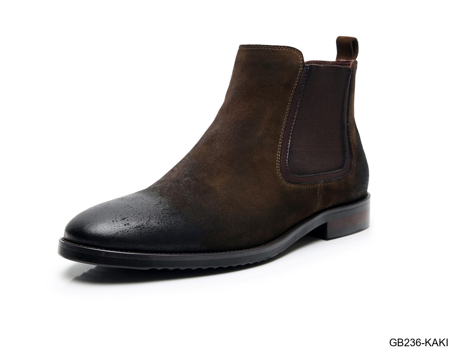 GB236 - Giày Chelsea Nam Da Heo Phong Cách Anh Quốc, Đế Cao Su Thoáng Khí, Màu Đen Kaki_thumbnail_37
