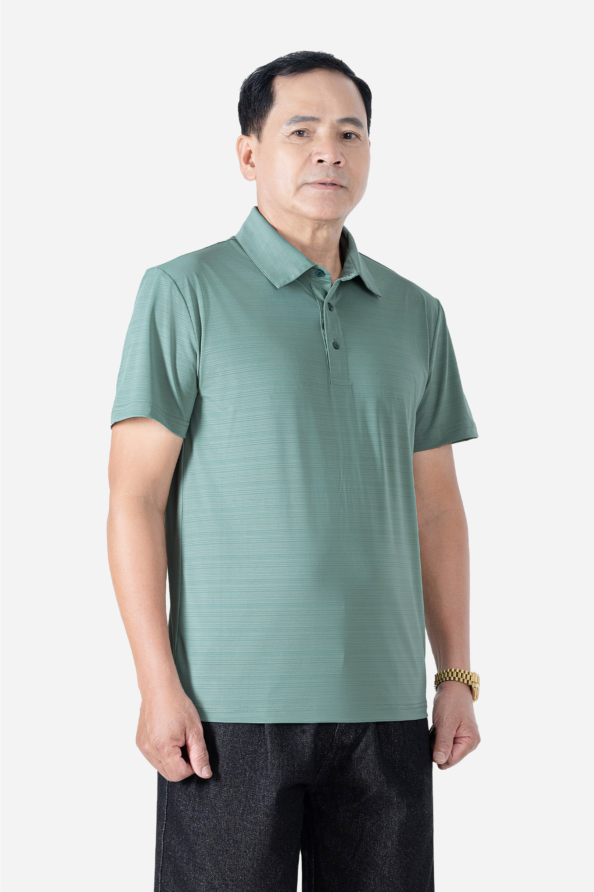 Áo Polo Melange Thể Thao Nam Trung Niên ANCHI Chất Liệu Cotton Phom Suông Vạt Ngang_thumbnail_34