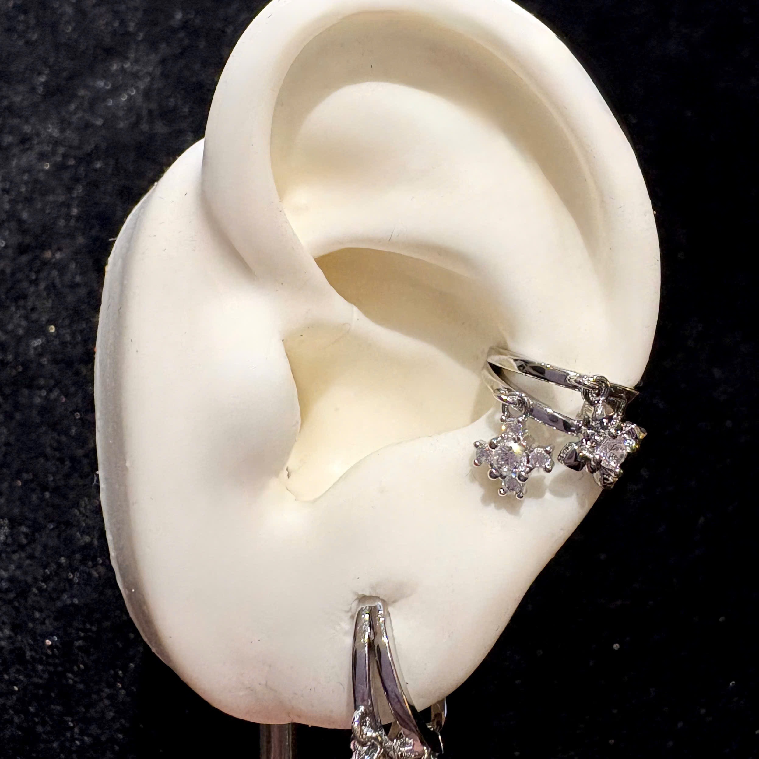 Khuyên vòng kiểu nữ kép sao rơi size 10