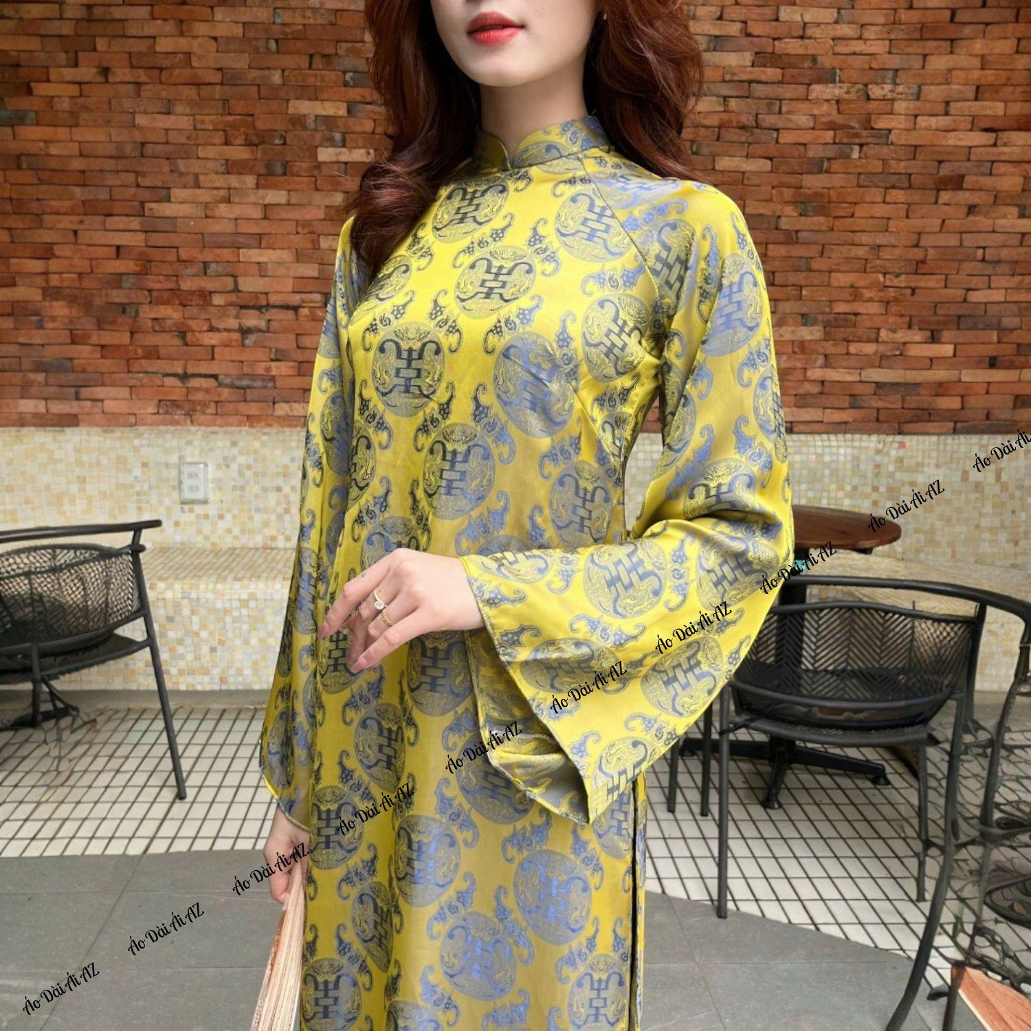 Áo Dài Nữ Cách Tân Dáng Suông Xưa Tơ Thọ Dơi Tay Giả Cổ Phục MM08_thumbnail_1