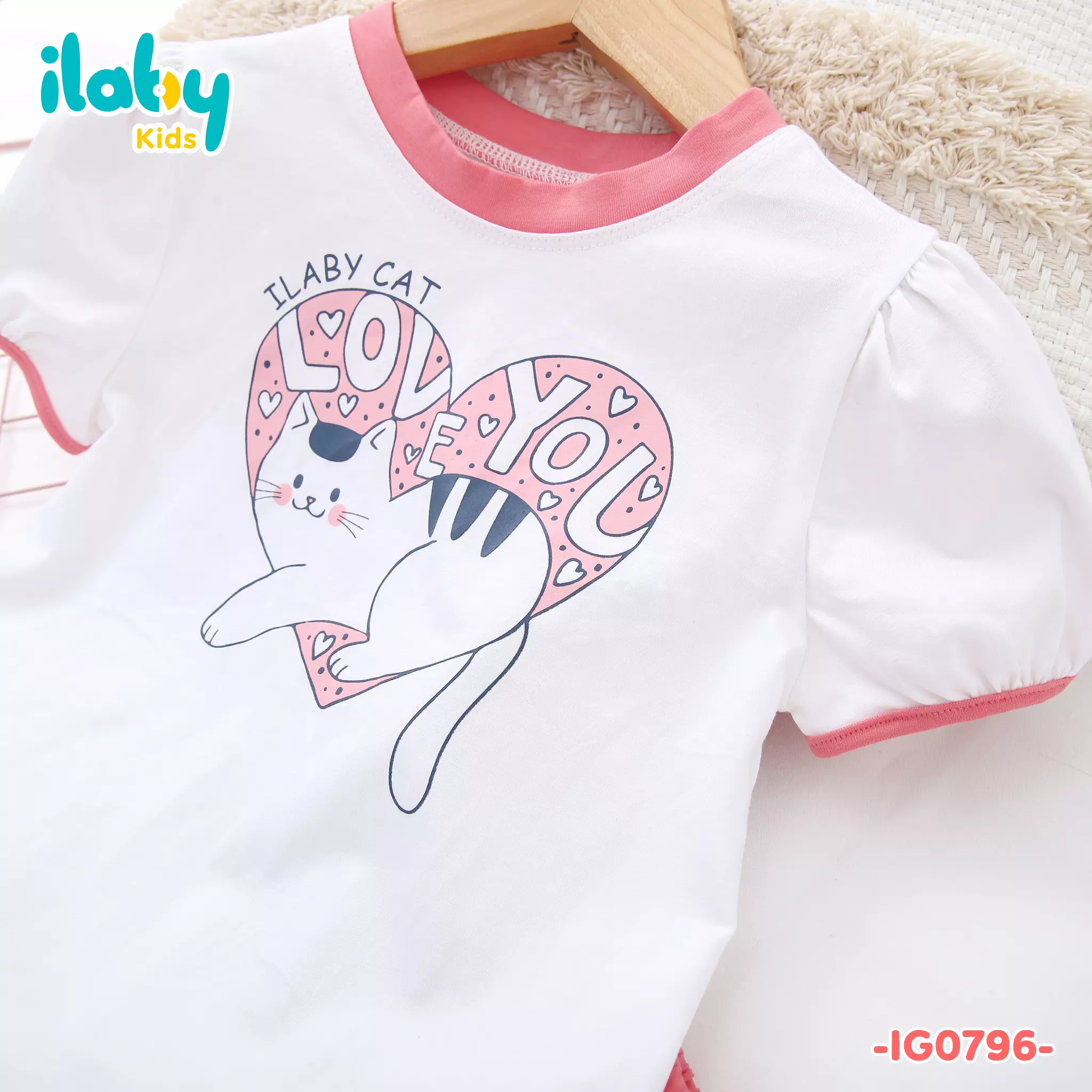 Bộ thun bé gái họa tiết mèo_thumbnail_3