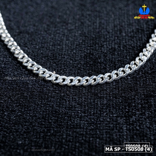 Dây chuyền bạc ta trẻ em 38cm D104 dây dẹt_thumbnail_2