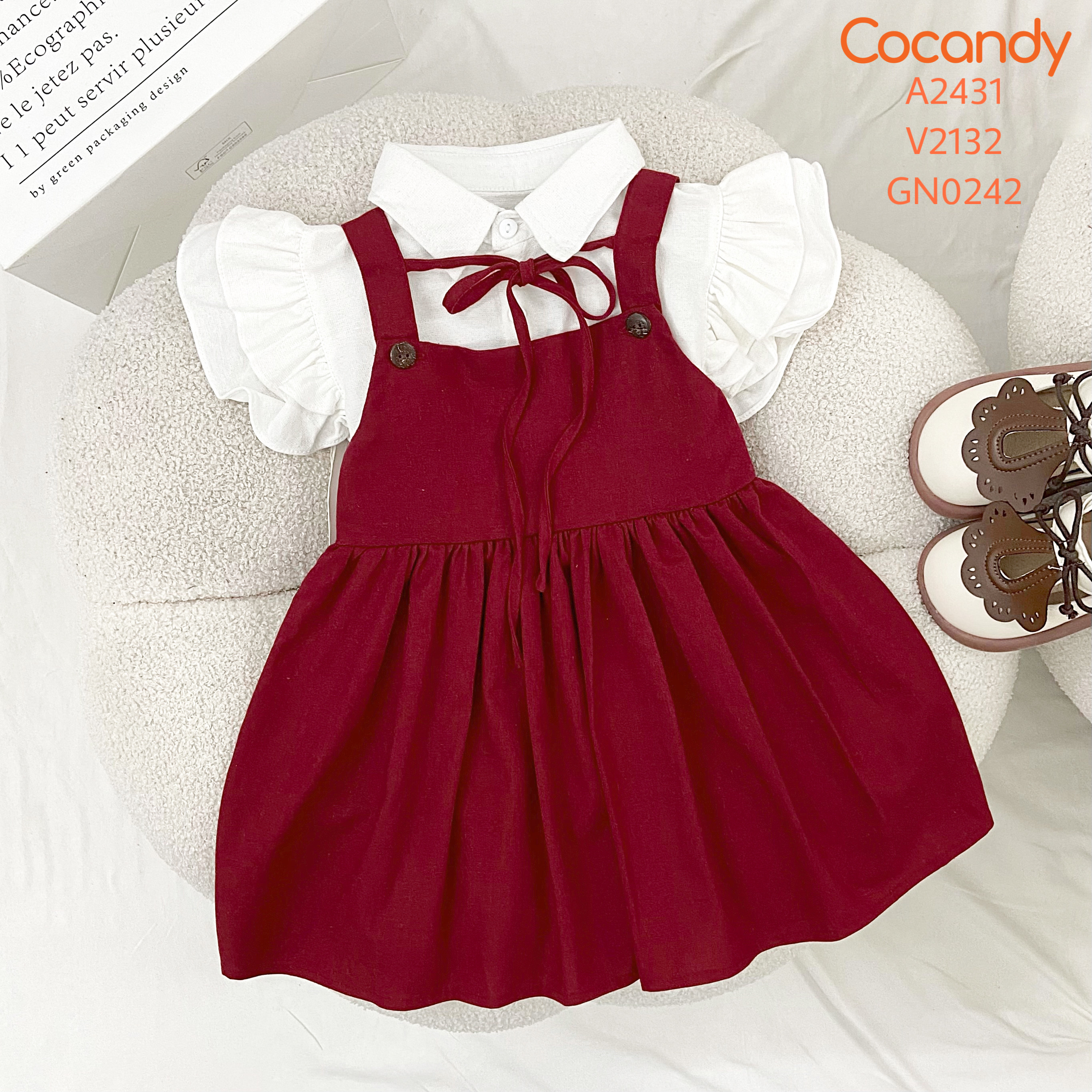 Váy yếm 2 dây ĐỎ dây buộc_thumbnail_1