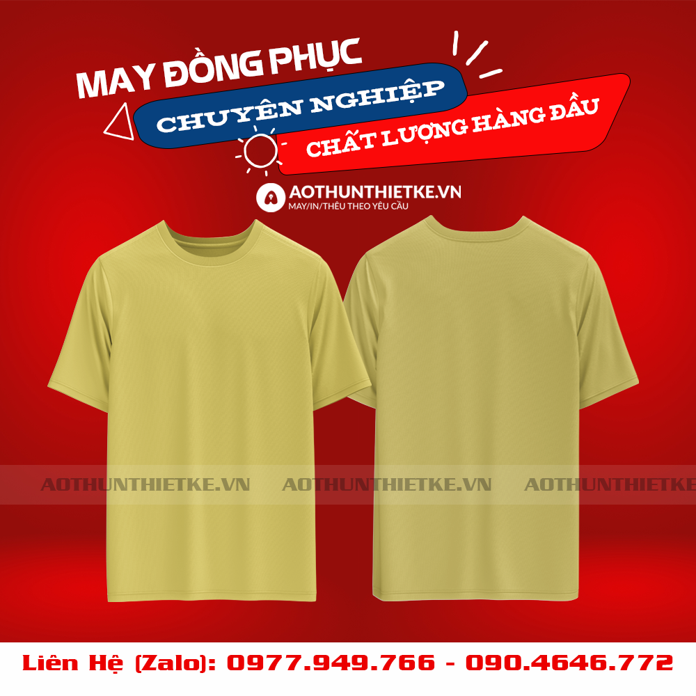 Áo Đồng Phục Cổ Tròn Vàng