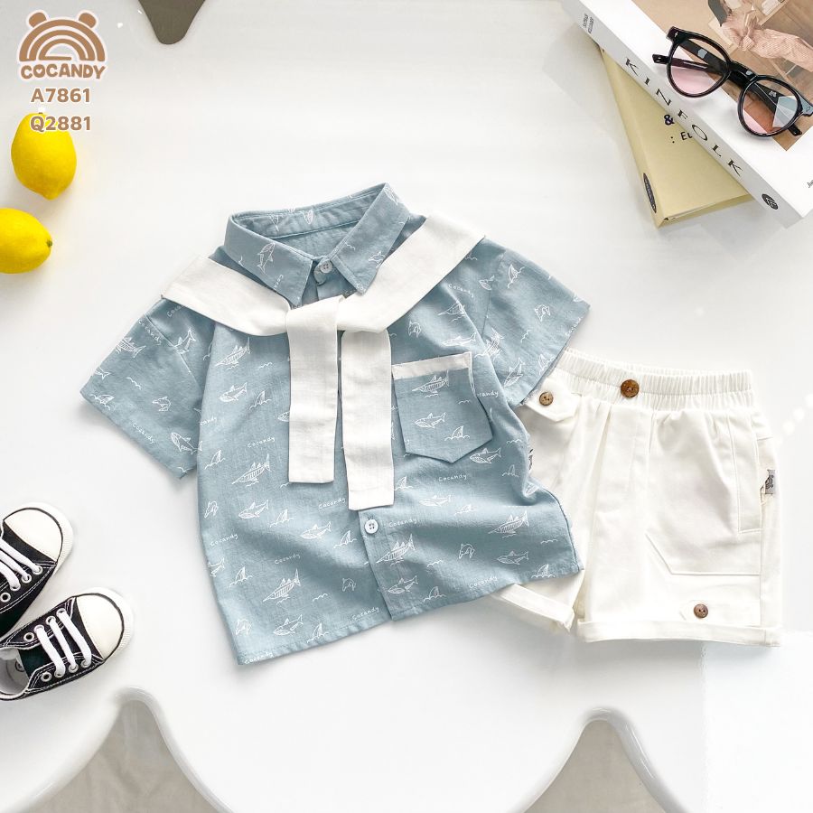 Áo cộc sơ mi XANH cá heo phối cổ thủy thủ_thumbnail_0