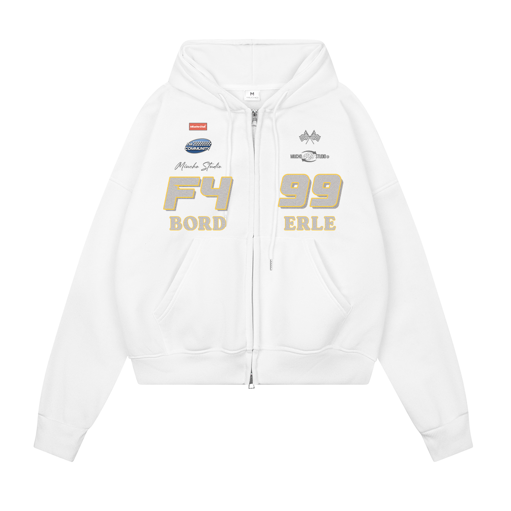 Áo hoodie zip dày basic form boxy HXD1573 Miucho Club vải nỉ bông khóa kéo mũ rộng in mix_thumbnail_5