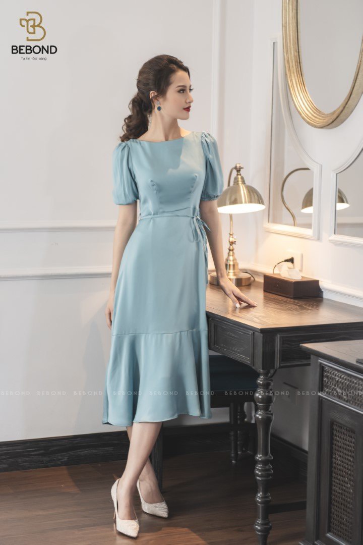 Đầm lụa đuôi cá xanh ngọc ALYS_thumbnail_1