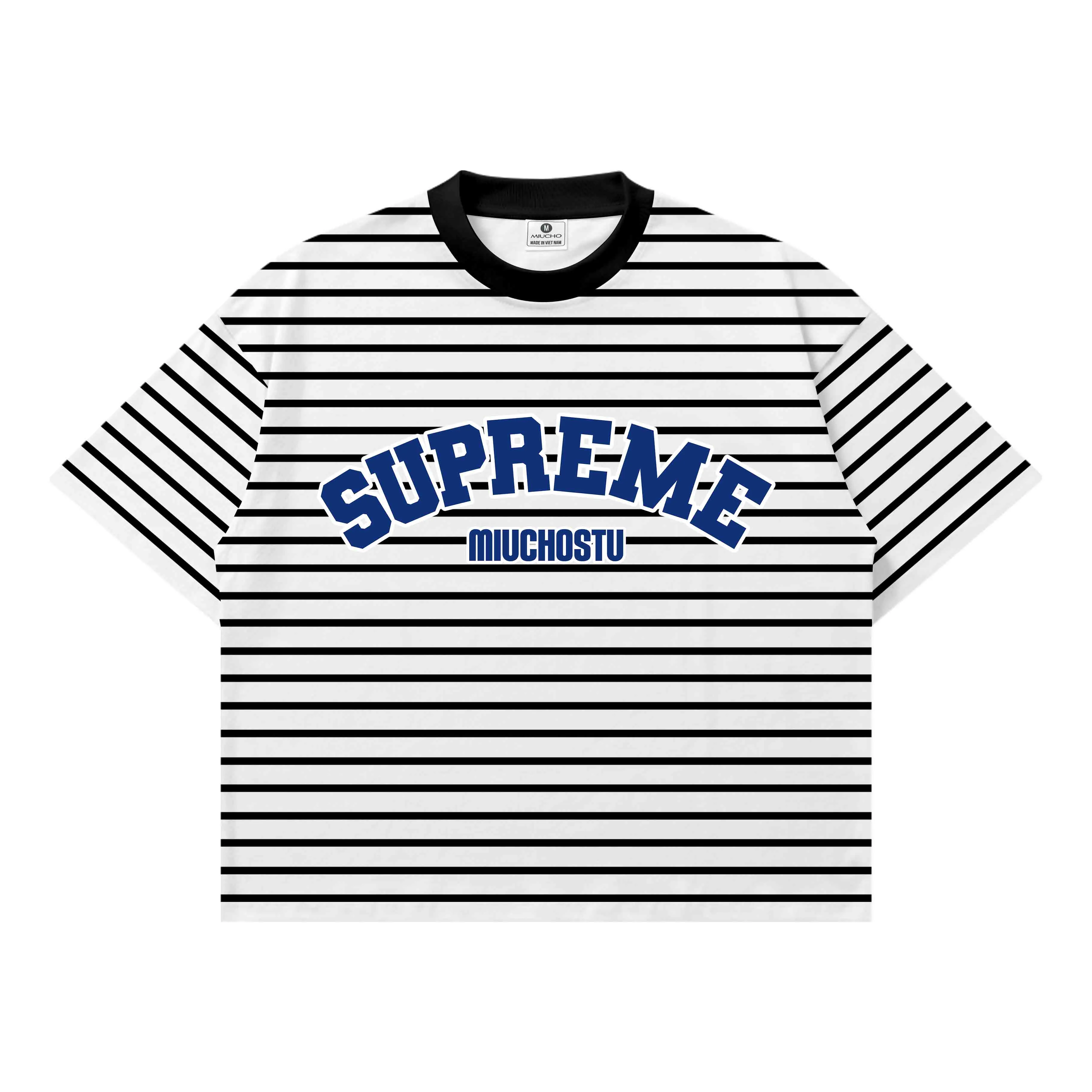 Áo thun nam nữ form boxy kẻ sọc mix màu Miucho vải borip thoáng mát mềm mại cổ tròn in basic 2830_thumbnail_0