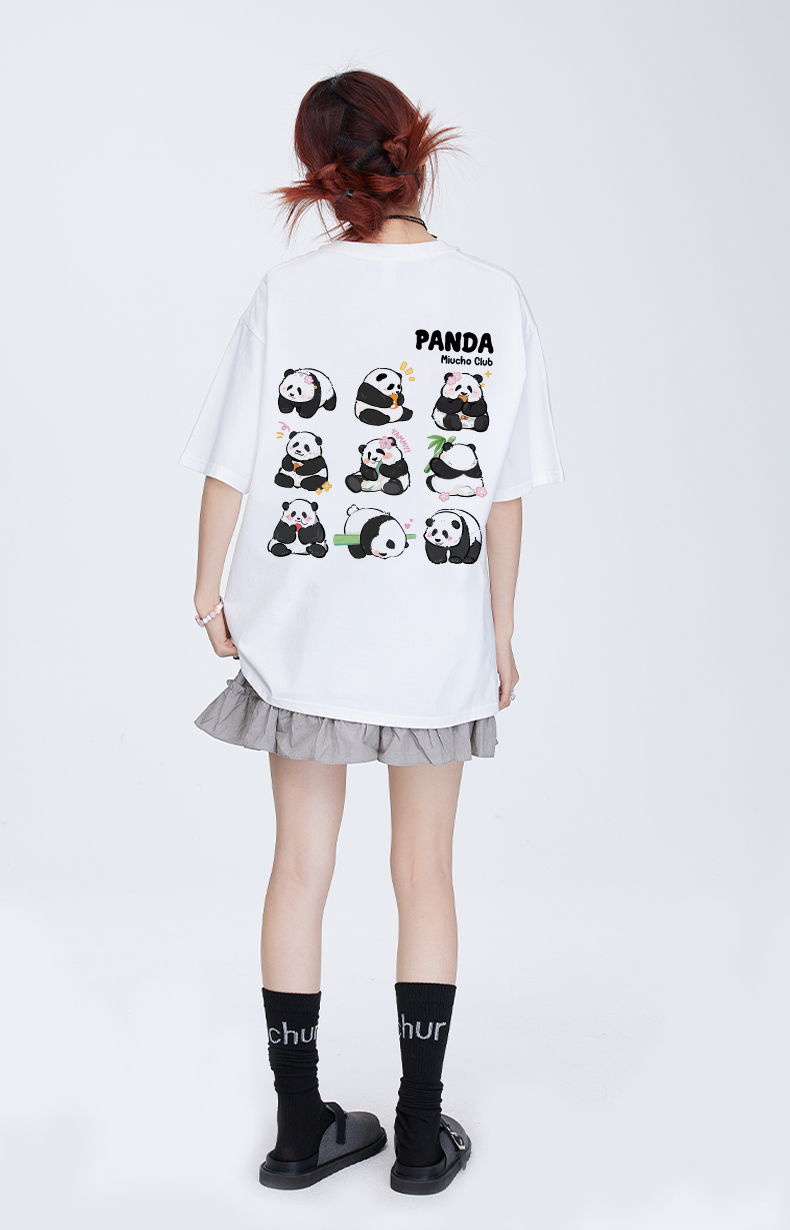 Áo thun Gấu trúc panda dễ thương form rộng local brand ATD1221 Miucho tay ngắn vải cotton thoáng mát cổ tròn in mix_thumbnail_4